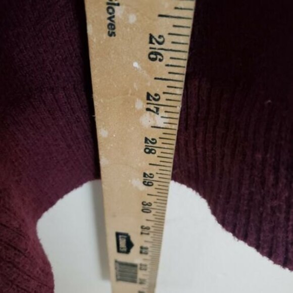 Lucky Brand Cardigan Sweater Medium Burgundy Red Waterfall Boho Cozy Casual - Picture 11 of 11